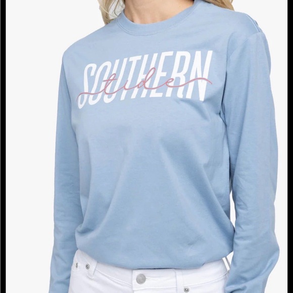 NWT Southern Tide Mountain Blue Front Print Tee Women’s - Picture 2 of 8
